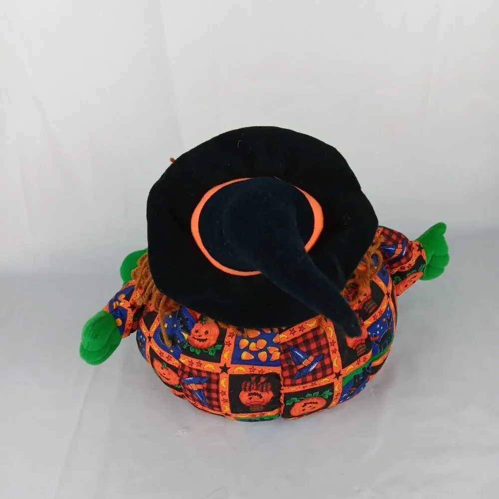 Kellytoy Halloween Stuffed Plush Witch Shaped Pumpkin Witch Hat 18 inch Soft Toy